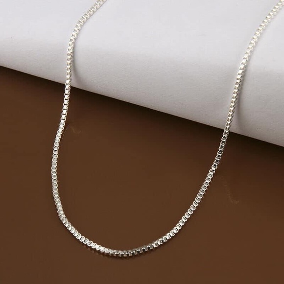 NWOT 925 Sterling Silver 2mm Box Chain Necklace - Picture 5 of 10